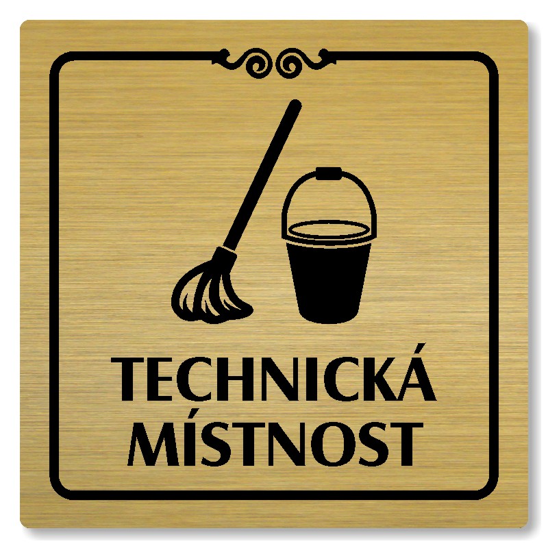 Technická místnost, 118x118mm, zlatá, Texas